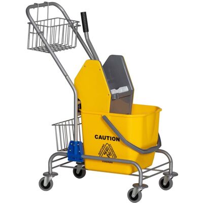 NORTHIX Cubo De Limpieza Con Ruedas, 26 L, Plástico, Mango De Metal NORTHIX Cubo De Limpieza Con Ruedas, 26 L, Plástico, Mango De Metal