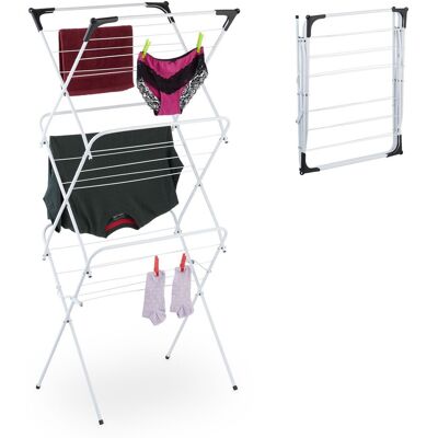 Relaxdays - Tendedero Torre Plegable, Tendal Con 18 Barras, 136 X 62 X 51 Cm, Tenderete Para Interiores, Metal, Blanco Relaxdays - Tendedero Torre Plegable, Tendal Con 18 Barras, 136 X 62 X 51 Cm, Tenderete Para Interiores, Metal, Blanco