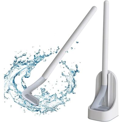 ECHOO Cepillo De Inodoro De Silicona, Cepillo De Inodoro, Cepillo De Inodoro Y Soportes, Cepillo De Baño Y De Inodoro Con Mango Largo De Plástico, Montaje En Pared O Suelo, Cepillo Para La Limpieza Del Baño ECHOO Cepillo De Inodoro De Silicona, Cepillo De Inodoro, Cepillo De Inodoro Y Soportes, Cepillo De Baño Y De Inodoro Con Mango Largo De Plástico, Montaje En Pared O Suelo, Cepillo Para La Limpieza Del Baño