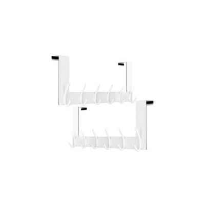 OEM Perchero De Puerta, Gancho Para Colgar Sobre La Puerta, Perchero De Puerta Con 6 Ganchos, Perchero Colgante Para Baño O Dormitorio, 4,5 Cm, Blanco, Juego De 2 - Crezuo OEM Perchero De Puerta, Gancho Para Colgar Sobre La Puerta, Perchero De Puerta Con 6 Ganchos, Perchero Colgante Para Baño O Dormitorio, 4,5 Cm, Blanco, Juego De 2 - Crezuo