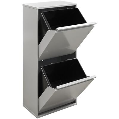 Arregui Basic Cubo De Basura Y Reciclaje De 2 Compartimentos, 2x23 L (46 L), Con Cubetas De Alta Capacidad, Cubos De Basura De Cocina, Contenedores De Reciclaje, Gris Cr402-b2 Arregui Basic Cubo De Basura Y Reciclaje De 2 Compartimentos, 2x23 L (46 L), Con Cubetas De Alta Capacidad, Cubos De Basura De Cocina, Contenedores De Reciclaje, Gris Cr402-b2