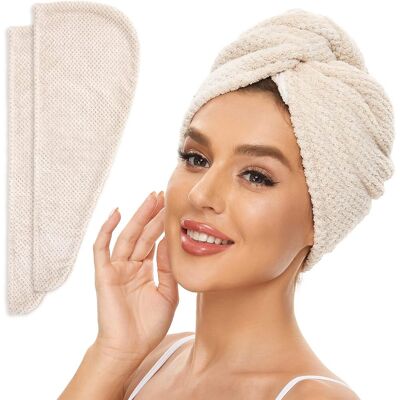 OEM Pañuelos De Microfibra Para El Cabello, Paquete De 2, Turbante De Secado Rápido Para Cabello Mojado, Accesorio Para El Cuidado Del Cabello (beige) OEM Pañuelos De Microfibra Para El Cabello, Paquete De 2, Turbante De Secado Rápido Para Cabello Mojado, Accesorio Para El Cuidado Del Cabello (beige)