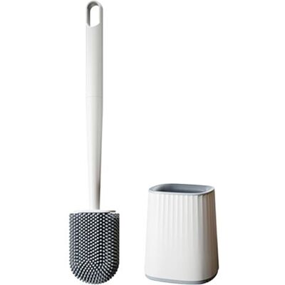 YMYNY Cepillo De Inodoro De Silicona - Cepillo Y Soporte Para Inodoro, Antigoteo, Antibacteriano, Ventilado, De Secado Rápido E Inodoro, Para Montaje En Pared O Suelo, Color Blanco. YMYNY Cepillo De Inodoro De Silicona - Cepillo Y Soporte Para Inodoro, Antigoteo, Antibacteriano, Ventilado, De Secado Rápido E Inodoro, Para Montaje En Pared O Suelo, Color Blanco.