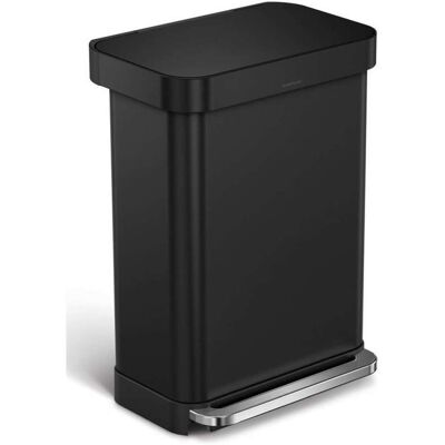 Simplehuman Cubos De Basura - Papelera 55 L, Con Bolsillo Para Bolsa, Negro Mate Cw2103 Simplehuman Cubos De Basura - Papelera 55 L, Con Bolsillo Para Bolsa, Negro Mate Cw2103
