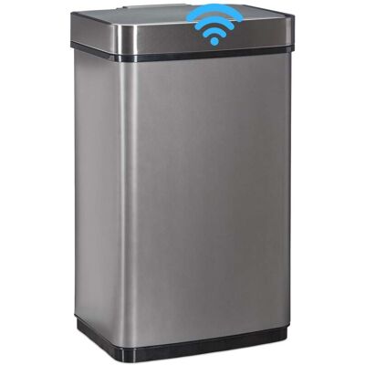 HELLOSHOP26 Cubo De Basura Moderno Con Sensor 60 L Apertura Sin Contacto Acabado Mate Estilo Contemporáneo En Acero Inoxidable Gris 130004236 HELLOSHOP26 Cubo De Basura Moderno Con Sensor 60 L Apertura Sin Contacto Acabado Mate Estilo Contemporáneo En Acero Inoxidable Gris 130004236