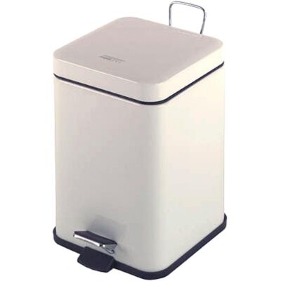 Mediclinics - Pp1206 Cubo Pedal Cuadrado 6l Blanco - Ref: Pp1206 Mediclinics - Pp1206 Cubo Pedal Cuadrado 6l Blanco - Ref: Pp1206