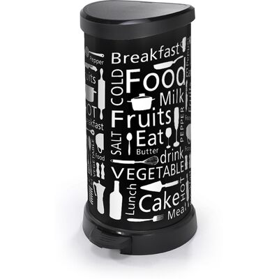Curver Cubo De Basura Con Pedal 40l, Decorado Cocina, Tapa Y Aro Para Bolsa Curver Cubo De Basura Con Pedal 40l, Decorado Cocina, Tapa Y Aro Para Bolsa