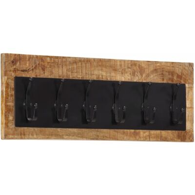 Vidaxl Perchero De Pared Con 6 Ganchos Madera Maciza De Mango Vidaxl Perchero De Pared Con 6 Ganchos Madera Maciza De Mango