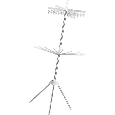 OEM Tendedero Plegable De Ropa Sin Manchas Con Dos Niveles Para La Lavandería. OEM Tendedero Plegable De Ropa Sin Manchas Con Dos Niveles Para La Lavandería.