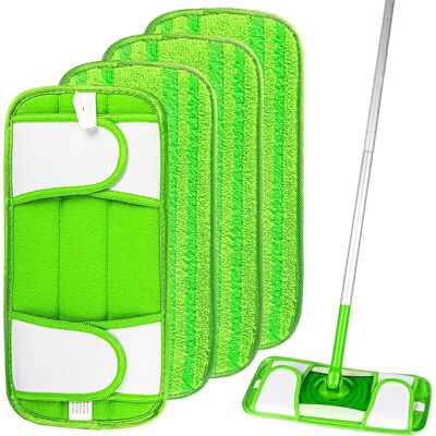 4 Paquetes De Almohadillas De Trapeador Reutilizables Para Barredora Swiffer, Almohadillas De Trapeador De Microfibra Reutilizables Para Limpiar Y Fregar Pisos Secos O Húmedos, Madera, Baldosa - Csparkv 4 Paquetes De Almohadillas De Trapeador Reutilizables Para Barredora Swiffer, Almohadillas De Trapeador De Microfibra Reutilizables Para Limpiar Y Fregar Pisos Secos O Húmedos, Madera, Baldosa - Csparkv