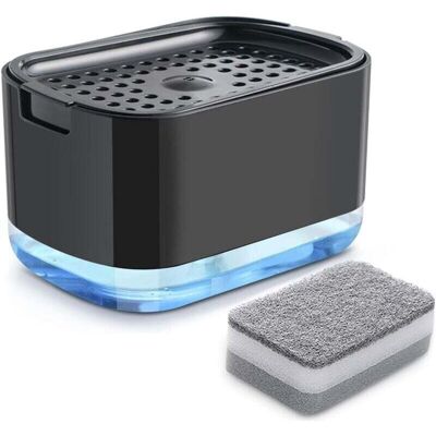 OEM Dispensador De Detergente Líquido Para Lavavajillas, Dispensador De Jabón 2 En 1, Dispensador De Jabón Con Bomba Y Soporte Para Esponja, Dispensador De Detergente Recargable (negro) - Crezuo OEM Dispensador De Detergente Líquido Para Lavavajillas, Dispensador De Jabón 2 En 1, Dispensador De Jabón Con Bomba Y Soporte Para Esponja, Dispensador De Detergente Recargable (negro) - Crezuo