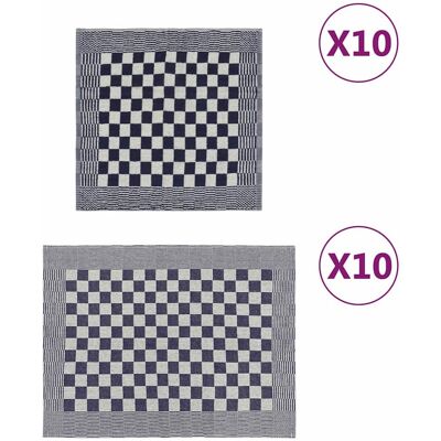 Vidaxl Juego De Paños 20 Unidades Algodón Azul Y Blanco Vidaxl Juego De Paños 20 Unidades Algodón Azul Y Blanco