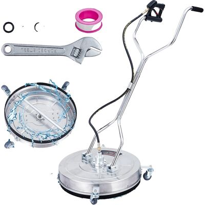 OEM Limpiador De Superficies De Alta Presión, Fabricado En Acero Inoxidable De Alta Resistencia, Con Doble Mango, Color Plata, 61 Cm (24 Pulgadas). OEM Limpiador De Superficies De Alta Presión, Fabricado En Acero Inoxidable De Alta Resistencia, Con Doble Mango, Color Plata, 61 Cm (24 Pulgadas).