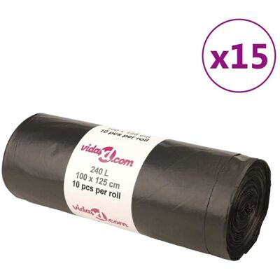 Vidaxl Bolsas De Basura Negras 150 Unidades 240 L Vidaxl Bolsas De Basura Negras 150 Unidades 240 L