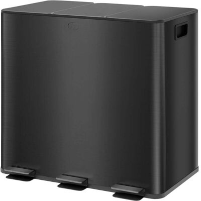 NORTHIX Cubo De Basura Cubo De Basura Con Pedal 3 X 15l Con Tapa Y Pedal, Cubo De Basura De Acero Inoxidable Con Cubo Interior Para Salón Y Oficina 61,9 X 36,6 X 43,2 Cm NORTHIX Cubo De Basura Cubo De Basura Con Pedal 3 X 15l Con Tapa Y Pedal, Cubo De Basura De Acero Inoxidable Con Cubo Interior Para Salón Y Oficina 61,9 X 36,6 X 43,2 Cm