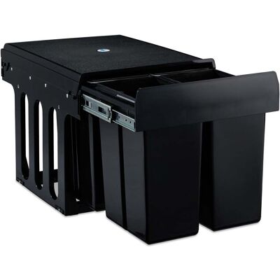 HELLOSHOP26 Cubo De Basura Empotrable Deslizante Moderno Cocina 4 Cubos Extraíbles Ahorra Espacio Estilo Elegante En Metal Negro 130008510 HELLOSHOP26 Cubo De Basura Empotrable Deslizante Moderno Cocina 4 Cubos Extraíbles Ahorra Espacio Estilo Elegante En Metal Negro 130008510