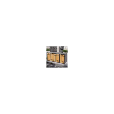 OKWISH Cubrecontenedores Con Ventilaciones, Cerrable, Dos Puertas, Para Cuatro Cubos De Basura (120-240 L) OKWISH Cubrecontenedores Con Ventilaciones, Cerrable, Dos Puertas, Para Cuatro Cubos De Basura (120-240 L)