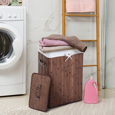 TORMATOR Cesto Para La Ropa Sucia Plegable Con Tapa Cubo Para La Colada Rectangular Con Asas 40x30x60 Cm Marrón TORMATOR Cesto Para La Ropa Sucia Plegable Con Tapa Cubo Para La Colada Rectangular Con Asas 40x30x60 Cm Marrón