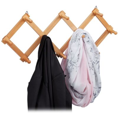 Relaxdays - Set 5 Percheros Pared Extensibles, Colgador Recibidor Madera, Entrada, Diseño Tijera, 10 Ganchos, Natural Relaxdays - Set 5 Percheros Pared Extensibles, Colgador Recibidor Madera, Entrada, Diseño Tijera, 10 Ganchos, Natural
