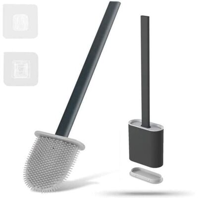 OEM Cepillo Para Inodoro, De Silicona, Con Soporte De Pared, Diseño Desmontable, Fácil De Usar Y Limpiar, Tpr (negro) OEM Cepillo Para Inodoro, De Silicona, Con Soporte De Pared, Diseño Desmontable, Fácil De Usar Y Limpiar, Tpr (negro)
