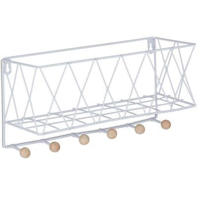 HELLOSHOP26 Estante De Pared Con Ganchos Perchero Diseño Elegante Baño 17 X 36 X 13 Cm De Metal Negro 130009905 HELLOSHOP26 Estante De Pared Con Ganchos Perchero Diseño Elegante Baño 17 X 36 X 13 Cm De Metal Negro 130009905