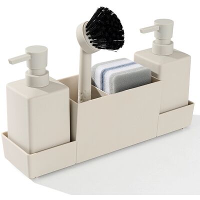 OEM Organizador Para Fregadero De Cocina, Dispensador De Detergente Líquido Para Lavavajillas, Accesorio De Almacenamiento, Cepillo Para Platos Con Dispensador De Líquido, Color Beige (350 Ml). OEM Organizador Para Fregadero De Cocina, Dispensador De Detergente Líquido Para Lavavajillas, Accesorio De Almacenamiento, Cepillo Para Platos Con Dispensador De Líquido, Color Beige (350 Ml).