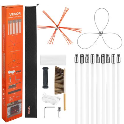 Vevor Juego De Cepillos Para Chimeneas, Todo En Uno, Con Una Longitud Máxima De 9 M, Nailon, Con Dos Cabezales, Deshollinador, Herramienta De Limpieza Para Chimeneas Cuadradas Y Rectangulares Vevor Juego De Cepillos Para Chimeneas, Todo En Uno, Con Una Longitud Máxima De 9 M, Nailon, Con Dos Cabezales, Deshollinador, Herramienta De Limpieza Para Chimeneas Cuadradas Y Rectangulares