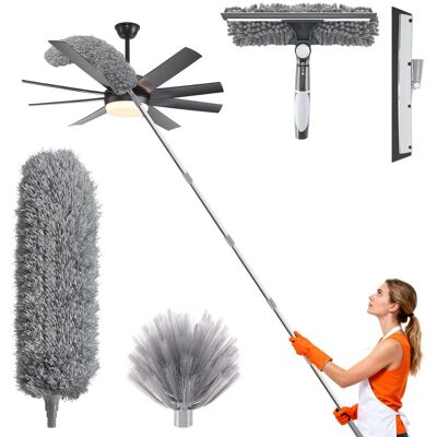 OEM Plumero Telescópico, Kit Para Quitar El Polvo De Gran Alcance, Cepillo De Limpieza Telescópico Y Cabezal De Microfibra, Limpiacristales Con Raspador, Cepillo Para Telarañas Para OEM Plumero Telescópico, Kit Para Quitar El Polvo De Gran Alcance, Cepillo De Limpieza Telescópico Y Cabezal De Microfibra, Limpiacristales Con Raspador, Cepillo Para Telarañas Para