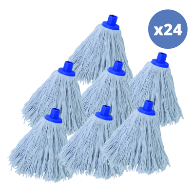 Msv - Juego De 24 Flecos De Fregona De Recambio En Algodón Superior 220gr Punta Hexagonal Blanca Msv - Juego De 24 Flecos De Fregona De Recambio En Algodón Superior 220gr Punta Hexagonal Blanca