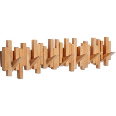 OEM Perchero De Madera, De Pared Con Múltiples Perchas, Robusto, De Roble Natural Con 8 Ganchos -crezuo OEM Perchero De Madera, De Pared Con Múltiples Perchas, Robusto, De Roble Natural Con 8 Ganchos -crezuo