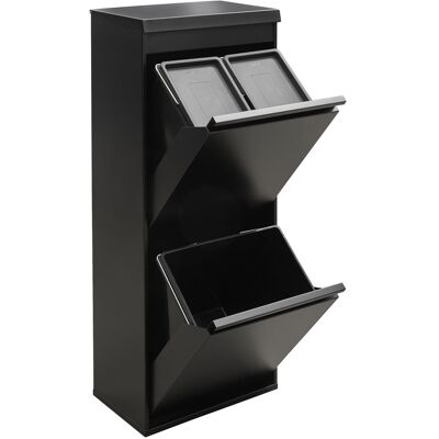 Arregui Top Cubo De Basura Y Reciclaje De 3 Compartimentos Con Cajón Superior, 11+11+23 L (45 L), Con Cubetas Para Envases Y Orgánico, Contenedores De Reciclaje De Cocina, Negro Cr426-b Arregui Top Cubo De Basura Y Reciclaje De 3 Compartimentos Con Cajón Superior, 11+11+23 L (45 L), Con Cubetas Para Envases Y Orgánico, Contenedores De Reciclaje De Cocina, Negro Cr426-b