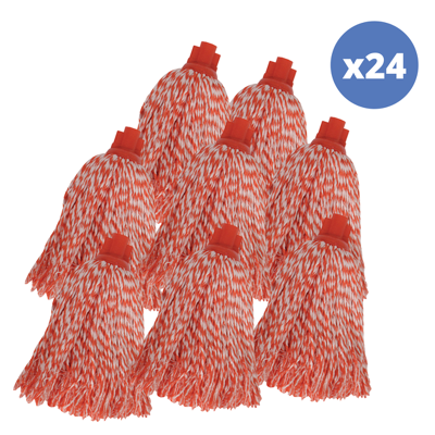 Paños De Repuesto Para Fregona De Microfibra Roja, Paquete De 24 Msv Paños De Repuesto Para Fregona De Microfibra Roja, Paquete De 24 Msv