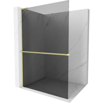 Mexen Kioto+ L Panel De Ducha Con Estante Walk-in 90 X 200 Cm, Grafito, Dorado Cepillado - 800-090-123-55-40 Mexen Kioto+ L Panel De Ducha Con Estante Walk-in 90 X 200 Cm, Grafito, Dorado Cepillado - 800-090-123-55-40