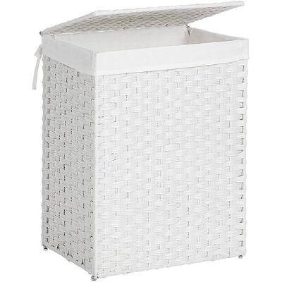 HELLOSHOP26 Cesto Para La Ropa Limpia De 90 Litros Tejido A Mano Cesto Para La Ropa De Ratán Sintético Con Tapa Y Asas 120000768 HELLOSHOP26 Cesto Para La Ropa Limpia De 90 Litros Tejido A Mano Cesto Para La Ropa De Ratán Sintético Con Tapa Y Asas 120000768