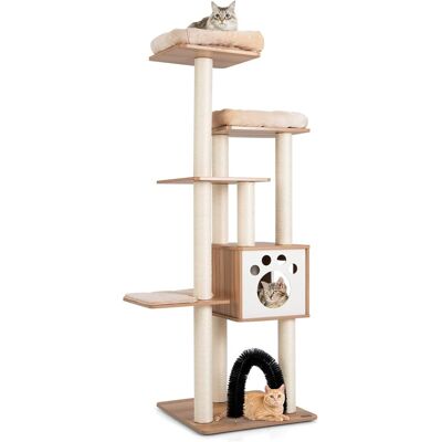 Costway Árbol para Gatos de Múltiples Niveles con 2 Perchas y Condominio Costway Árbol para Gatos de Múltiples Niveles con 2 Perchas y Condominio