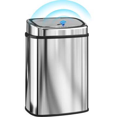 JHY DESIGN Cubo De Basura De Acero Inoxidable De 50 Litros Con Sensor Infrarrojo Y 2 Modos De Apertura, Color Plata. JHY DESIGN Cubo De Basura De Acero Inoxidable De 50 Litros Con Sensor Infrarrojo Y 2 Modos De Apertura, Color Plata.