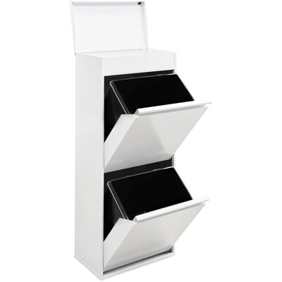Arregui Top Cubo De Basura Y Reciclaje De 2 Compartimentos Con Cajón Superior, 2x23 L (46 L), Con Cubetas De Alta Capacidad, Contenedores De Reciclaje De Cocina, Blanco Cr421-b2 Arregui Top Cubo De Basura Y Reciclaje De 2 Compartimentos Con Cajón Superior, 2x23 L (46 L), Con Cubetas De Alta Capacidad, Contenedores De Reciclaje De Cocina, Blanco Cr421-b2