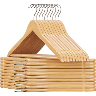 OEM Juego De 20 Perchas De Madera Maciza, Ideales Para Trajes, Camisas Y Pantalones. Ranuras Antideslizantes En Los Hombros. Gancho Giratorio De 360°. Acabado Natural. OEM Juego De 20 Perchas De Madera Maciza, Ideales Para Trajes, Camisas Y Pantalones. Ranuras Antideslizantes En Los Hombros. Gancho Giratorio De 360°. Acabado Natural.