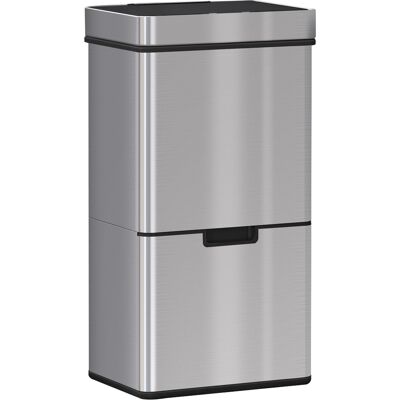 TORMATOR Cubo De Basura Automático De 47 L + 2 X 12,5 L Con Sensor De Movimiento, Sistema De Separación De Residuos De Acero Inoxidable Impermeable Para Cocina, Color Plata. TORMATOR Cubo De Basura Automático De 47 L + 2 X 12,5 L Con Sensor De Movimiento, Sistema De Separación De Residuos De Acero Inoxidable Impermeable Para Cocina, Color Plata.