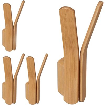 RELAXDAYS Set De 4 Perchas De Pared Bambú, Para Atornillar, Ganchos Resistentes, Para Armario O Pasillo, 15 X 6,5 X 6 Cm, Natural RELAXDAYS Set De 4 Perchas De Pared Bambú, Para Atornillar, Ganchos Resistentes, Para Armario O Pasillo, 15 X 6,5 X 6 Cm, Natural