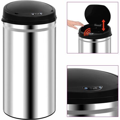 Vidaxl Cubo De Basura Con Sensor Automático 50 L Acero Inoxidable Vidaxl Cubo De Basura Con Sensor Automático 50 L Acero Inoxidable