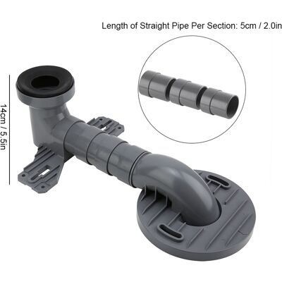 Infinite Adaptador Flexible Para Desagüe De Inodoro – Conector De Tubería De Pp Gris Para Desagüe De 110 Mm Con 3 Segmentos Ajustables Y Junta Elástica Infinite Adaptador Flexible Para Desagüe De Inodoro – Conector De Tubería De Pp Gris Para Desagüe De 110 Mm Con 3 Segmentos Ajustables Y Junta Elástica