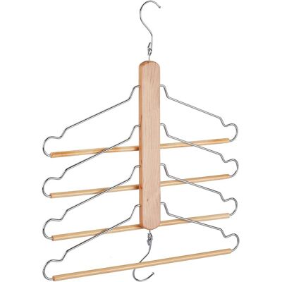 OEM Perchero Que Ahorra Espacio, 4 Perchas Con Barra Para Pantalones, Madera De Loto, Metal, Perchas Para Pantalones, Natural/plateado OEM Perchero Que Ahorra Espacio, 4 Perchas Con Barra Para Pantalones, Madera De Loto, Metal, Perchas Para Pantalones, Natural/plateado