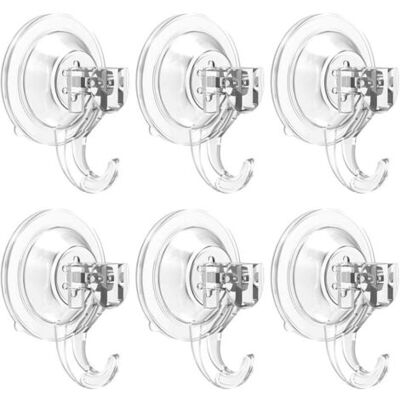 FOCTRO Set De 6 Ganchos De Ventosa: Capacidad Máxima De Carga 3 Kg, De Plástico Robusto Y Removible, Versatile Para Uso Interior (ducha, Baño, Cocina, Ventanas), Usable Como Soporte Para Toallas. FOCTRO Set De 6 Ganchos De Ventosa: Capacidad Máxima De Carga 3 Kg, De Plástico Robusto Y Removible, Versatile Para Uso Interior (ducha, Baño, Cocina, Ventanas), Usable Como Soporte Para Toallas.
