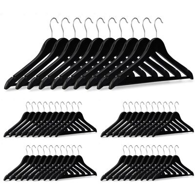 50 Perchas Ropa Para Pantalones Trajes Camisas, Madera, Negro, 23,5 X 45 X 1 Cm - Relaxdays 50 Perchas Ropa Para Pantalones Trajes Camisas, Madera, Negro, 23,5 X 45 X 1 Cm - Relaxdays