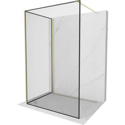 Mexen Kioto Panel De Ducha Walk-in 110 X 80 Cm, Marco Negro, Dorado Cepillado - 800-110-212-55-70-080 Mexen Kioto Panel De Ducha Walk-in 110 X 80 Cm, Marco Negro, Dorado Cepillado - 800-110-212-55-70-080