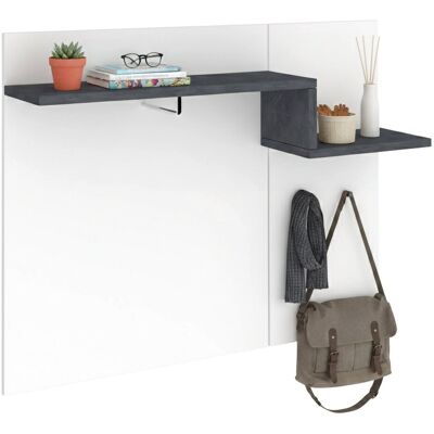 Perchero Horizontal, Made In Italy, Con Ganchos Y Tubo Para Perchas, Mueble De Entrada, 120x30h100 Cm, Blanco Brillante Y Gris Pizarra, Con Embalaje Reforzado - Dmora Perchero Horizontal, Made In Italy, Con Ganchos Y Tubo Para Perchas, Mueble De Entrada, 120x30h100 Cm, Blanco Brillante Y Gris Pizarra, Con Embalaje Reforzado - Dmora