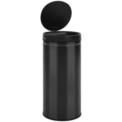 HELLOSHOP26 - Cubo de basura con sensor 80L Acero negro HELLOSHOP26 - Cubo de basura con sensor 80L Acero negro