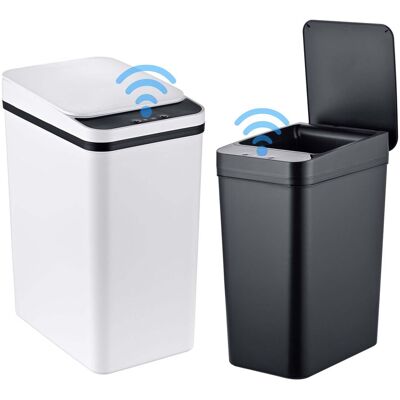 Relaxdays Set 2 Cubos De Basura Con Sensor, 9 Y 15 L, Tapa Eléctrica, Soporte Para Bolsas, Pp, Cocina, Negro/blanco Relaxdays Set 2 Cubos De Basura Con Sensor, 9 Y 15 L, Tapa Eléctrica, Soporte Para Bolsas, Pp, Cocina, Negro/blanco