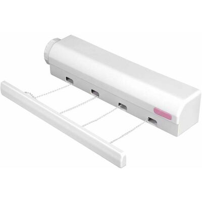 OEM Nazalus - Gran Oferta - Tendedero De Ropa De Pared Para Interiores Y Exteriores, Tendedero Retráctil, Tendedero Extensible Hasta 3,2 M, Blanco, 4 Líneas OEM Nazalus - Gran Oferta - Tendedero De Ropa De Pared Para Interiores Y Exteriores, Tendedero Retráctil, Tendedero Extensible Hasta 3,2 M, Blanco, 4 Líneas